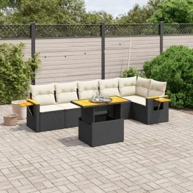 7-piece garden dining set and black synthetic rattan cushions by , Garden sets - Ref: Foro24-3273527, Price: 472,36 €, Discou...