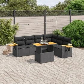 7-piece garden dining set and black synthetic rattan cushions by , Garden sets - Ref: Foro24-3273533, Price: 519,27 €, Discou...
