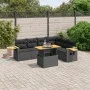 Set de comedor de jardín 7 pzas y cojines ratán sintético negro de , Conjuntos de jardín - Ref: Foro24-3273533, Precio: 519,3...