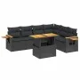 Set de comedor de jardín 7 pzas y cojines ratán sintético negro de , Conjuntos de jardín - Ref: Foro24-3273533, Precio: 519,3...