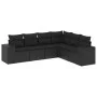 6-teiliges Gartensofa-Set und schwarze synthetische Rattankissen von , Gartensets - Ref: Foro24-3254942, Preis: 424,86 €, Rab...
