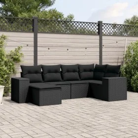 6-piece garden sofa set and black synthetic rattan cushions by , Garden sets - Ref: Foro24-3255192, Price: 415,03 €, Discount: %