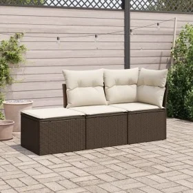 3-piece garden sofa set and brown synthetic rattan cushions by , Garden sets - Ref: Foro24-3217473, Price: 192,54 €, Discount: %