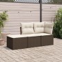3-teilige Gartensofagarnitur und braune synthetische Rattankissen von , Gartensets - Ref: Foro24-3217473, Preis: 179,39 €, Ra...