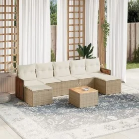 Gartensofa-Set mit beigen Kissen 8 Stück PE-Rattan von , Gartensets - Ref: Foro24-3227920, Preis: 472,83 €, Rabatt: %
