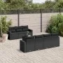 Set de sofás de jardín 8 piezas y cojines ratán sintético negro de , Conjuntos de jardín - Ref: Foro24-3218715, Precio: 520,0...
