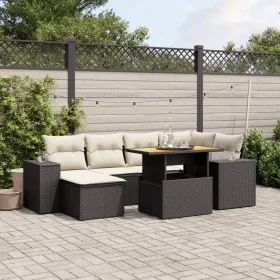 7-piece garden dining set and black synthetic rattan cushions by , Garden sets - Ref: Foro24-3272736, Price: 473,29 €, Discou...