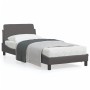 Bettgestell mit Kopfteil aus grauem Kunstleder 90x190 cm von , Betten und Lattenroste - Ref: Foro24-373101, Preis: 114,85 €, ...