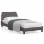 Estructura de cama con cabecero cuero sintético gris 90x190 cm de , Camas y somieres - Ref: Foro24-373101, Precio: 119,08 €, ...