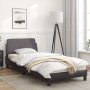 Bettgestell mit Kopfteil aus grauem Kunstleder 90x190 cm von , Betten und Lattenroste - Ref: Foro24-373101, Preis: 114,85 €, ...