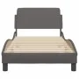 Estructura de cama con cabecero cuero sintético gris 90x190 cm de , Camas y somieres - Ref: Foro24-373101, Precio: 119,08 €, ...