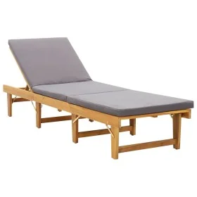 Folding sun lounger with solid acacia wood cushion by vidaXL, Loungers - Ref: Foro24-46491, Price: 241,61 €, Discount: %