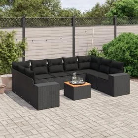 Garden sofa set 10 pieces with black synthetic rattan cushions by , Garden sets - Ref: Foro24-3257917, Price: 651,05 €, Disco...