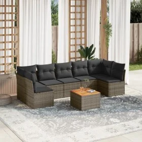 8-piece garden sofa set and gray synthetic rattan cushions by , Garden sets - Ref: Foro24-3255906, Price: 454,29 €, Discount: %