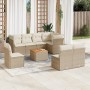Set de sofás de jardín 9 pzas con cojines ratán sintético beige de , Conjuntos de jardín - Ref: Foro24-3256016, Precio: 577,8...