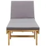 Folding sun lounger with solid acacia wood cushion by vidaXL, Loungers - Ref: Foro24-46491, Price: 241,61 €, Discount: %