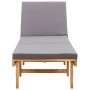 Tumbona plegable con cojín madera maciza de acacia de vidaXL, Tumbonas - Ref: Foro24-46491, Precio: 253,20 €, Descuento: %