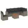 7-piece garden sofa set with gray PE rattan cushions by , Garden sets - Ref: Foro24-3256480, Price: 432,60 €, Discount: %
