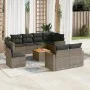 9-teiliges Gartenmöbel-Set und graue synthetische Rattankissen von , Gartensets - Ref: Foro24-3256494, Preis: 531,40 €, Rabat...