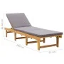 Folding sun lounger with solid acacia wood cushion by vidaXL, Loungers - Ref: Foro24-46491, Price: 241,61 €, Discount: %