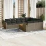 Set de sofás de jardín 11 pzas y cojines ratán sintético gris de , Conjuntos de jardín - Ref: Foro24-3256634, Precio: 651,25 ...