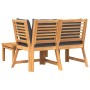 Muebles de jardín 3 pzas madera de acacia y cojines gris oscuro