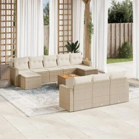 11-teiliges Gartensofa-Set mit beigen synthetischen Rattankissen von , Gartensets - Ref: Foro24-3256674, Preis: 740,64 €, Rab...
