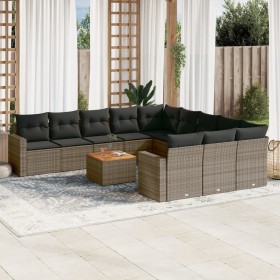 12-piece garden sofa set with gray synthetic rattan cushions by , Garden sets - Ref: Foro24-3256683, Price: 751,95 €, Discoun...