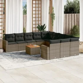 12-teiliges Gartensofa-Set mit grauen synthetischen Rattankissen von , Gartensets - Ref: Foro24-3256683, Preis: 765,34 €, Rab...
