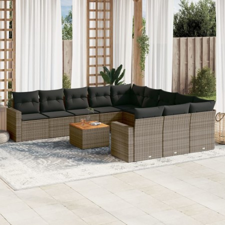 12-piece garden sofa set with gray synthetic rattan cushions by , Garden sets - Ref: Foro24-3256683, Price: 751,95 €, Discoun...