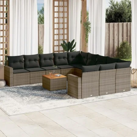 12-piece garden sofa set with gray synthetic rattan cushions by , Garden sets - Ref: Foro24-3256683, Price: 765,34 €, Discoun...