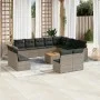Garden sofa set with cushions 13 pieces gray synthetic rattan by , Garden sets - Ref: Foro24-3256704, Price: 794,28 €, Discou...