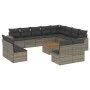 Garden sofa set with cushions 13 pieces gray synthetic rattan by , Garden sets - Ref: Foro24-3256704, Price: 794,28 €, Discou...