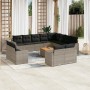 Garden sofa set with cushions 13 pieces gray synthetic rattan by , Garden sets - Ref: Foro24-3256725, Price: 863,81 €, Discou...