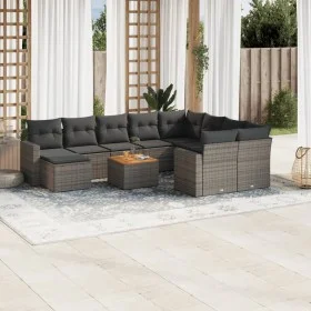 11-piece garden sofa set and gray synthetic rattan cushions by , Garden sets - Ref: Foro24-3256746, Price: 652,75 €, Discount: %