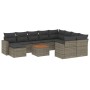 11-teilige Gartensofagarnitur und graue synthetische Rattankissen von , Gartensets - Ref: Foro24-3256746, Preis: 662,21 €, Ra...