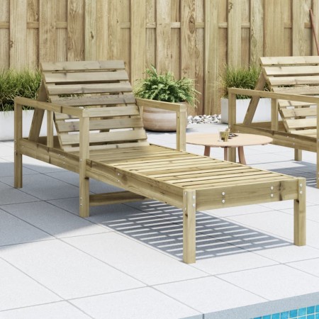Tumbona de madera de pino impregnada 199,5x62x55 cm de , Tumbonas - Ref: Foro24-832542, Precio: 101,93 €, Descuento: %