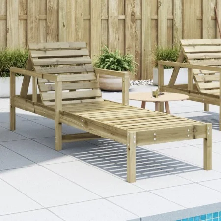 Tumbona de madera de pino impregnada 199,5x62x55 cm de , Tumbonas - Ref: Foro24-832542, Precio: 100,93 €, Descuento: %