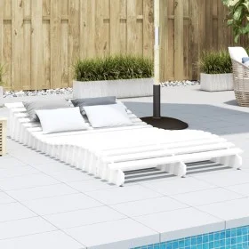 Solid white pine wood lounger 205x110x31.5 cm by , Loungers - Ref: Foro24-832589, Price: 132,20 €, Discount: %
