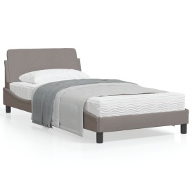 Bettgestell mit Kopfteil aus taupegrauem Stoff 100x200 cm von , Betten und Lattenroste - Ref: Foro24-373129, Preis: 116,00 €,...