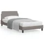 Bed frame with headboard in taupe gray fabric 100x200 cm by , Beds and slatted bases - Ref: Foro24-373129, Price: 114,22 €, D...