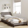 Bed frame with headboard in taupe gray fabric 100x200 cm by , Beds and slatted bases - Ref: Foro24-373129, Price: 115,65 €, D...