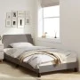 Bed frame with headboard in taupe gray fabric 100x200 cm by , Beds and slatted bases - Ref: Foro24-373129, Price: 114,22 €, D...