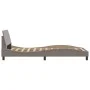 Bed frame with headboard in taupe gray fabric 100x200 cm by , Beds and slatted bases - Ref: Foro24-373129, Price: 114,22 €, D...