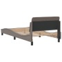 Bed frame with headboard in taupe gray fabric 100x200 cm by , Beds and slatted bases - Ref: Foro24-373129, Price: 115,65 €, D...