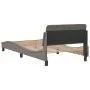 Bed frame with headboard in taupe gray fabric 100x200 cm by , Beds and slatted bases - Ref: Foro24-373129, Price: 114,22 €, D...