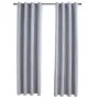 Verdunkelungsvorhänge mit Metallringen 2 Stück grau 140x175 cm von vidaXL, Vorhänge und Gardinen - Ref: Foro24-134464, Preis:...
