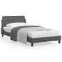 Bed frame with headboard gray synthetic leather 100x200 cm by , Beds and slatted bases - Ref: Foro24-373141, Price: 113,72 €,...