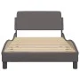 Bed frame with headboard gray synthetic leather 100x200 cm by , Beds and slatted bases - Ref: Foro24-373141, Price: 113,72 €,...