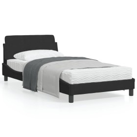 Bed frame with black velvet headboard 100x200 cm by , Beds and slatted bases - Ref: Foro24-373134, Price: 95,30 €, Discount: %